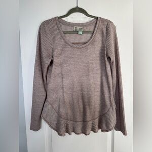 Anthropologie Saturday Sunday Women's Waffle Knit Tunic Top Size S